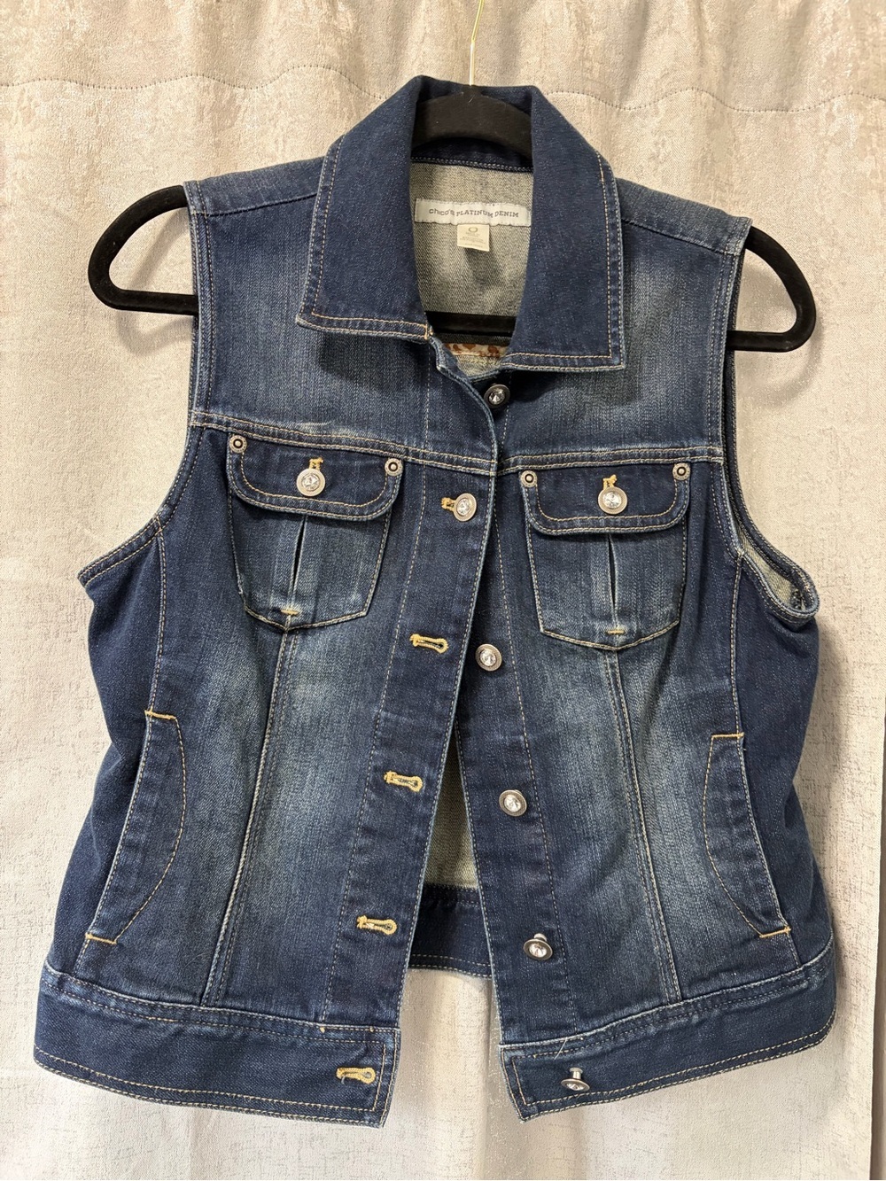 Chico's Platinum Denim Dark Blue Vest